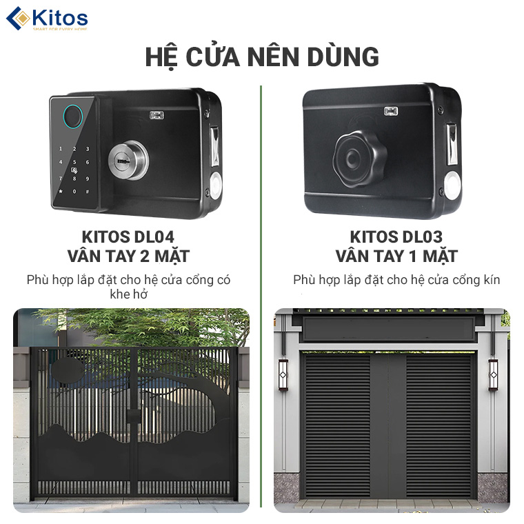 Khoá vân tay cửa cổng Kitos KT-DL04 Pro